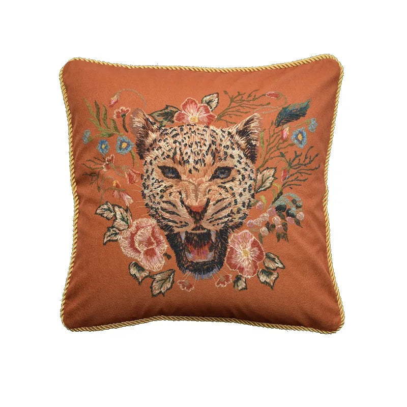 Travesseiros de flora de leopardo