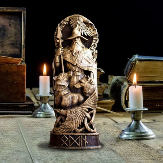Nordic God Statue Decor Resin Freya Odin Sol God Figurines Pantheon Altar Scandinavian Sculpture Desktop Living Room Decoration