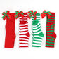 Christmas Green Red Stocking Striped Over The Knee Bowknot Long Socks Chirstmas Gift Elf Santa Socks