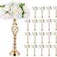 10 Pcs Metal Flower Arrangement Stand Wedding Flower Centerpieces Stand 20 Inch Tall Elegant Metal Flower Vase Gold Candelabra