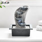 Fuente de agua de mesa de rocas apiladas con luz LED, Feng Shui Zen Cascada interior para decoración de la oficina en el hogar tamaño de escritorio