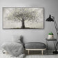 Póster de árbol de vida en blanco y negro Pintura al óleo Moderna impresión en lienzo de arte de pared para sala de estar decoración del hogar