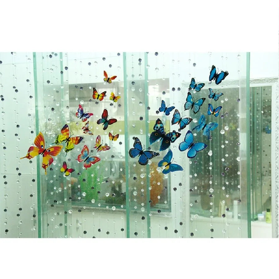 12Pc Mixed 3D Crystal Butterflies Wall Stickers Double Layer Creative Butterflies For Home Decor Kids Room Decor Art Wall Decals