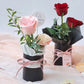 4PCS Mini Blumenkiste tragbare runde Rose Bouquet Eimer Boxes Hochzeit Party Tischdekoration DIY Geschenkverpackung Valentinstag Valentinstag