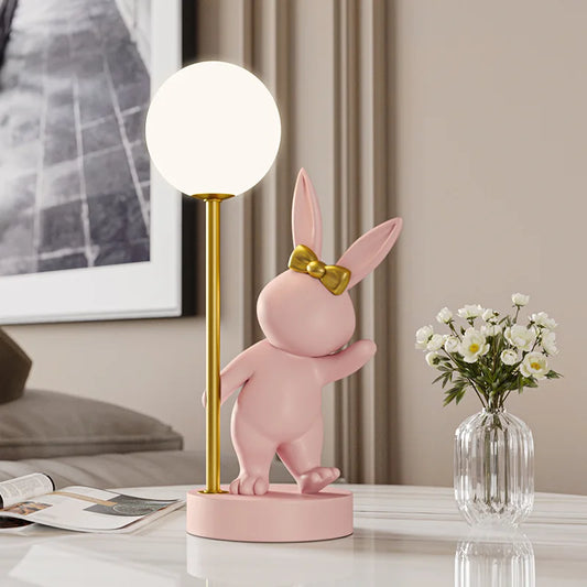 Nordic designer Table Lamp Luxury Birthday Gift bunny lamp Bedroom Atmosphere Night Light Decoration cute room decor light