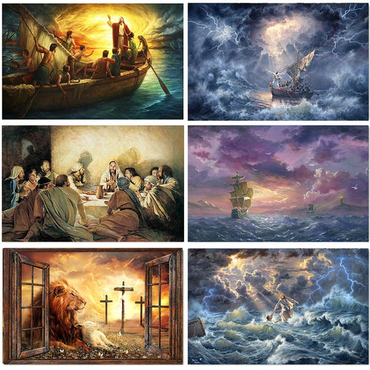 Carteles cristianos religiosos modernos Espirituales Jesucristo Pintura de lienzo HD Imágenes de arte de pared impresa para la sala de estar Decoración del hogar