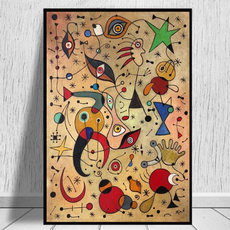 Modern Joan Miro Surrealismo Carteles de arte y estampados Pintura de lona en la pared abstracto decoración decorativa del hogar cuadros