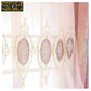 European High-end Chenille Curtains for Living Room Bedroom Window Valance Embroidery Fresh Pink Decor Custom Elegant Lace Tulle