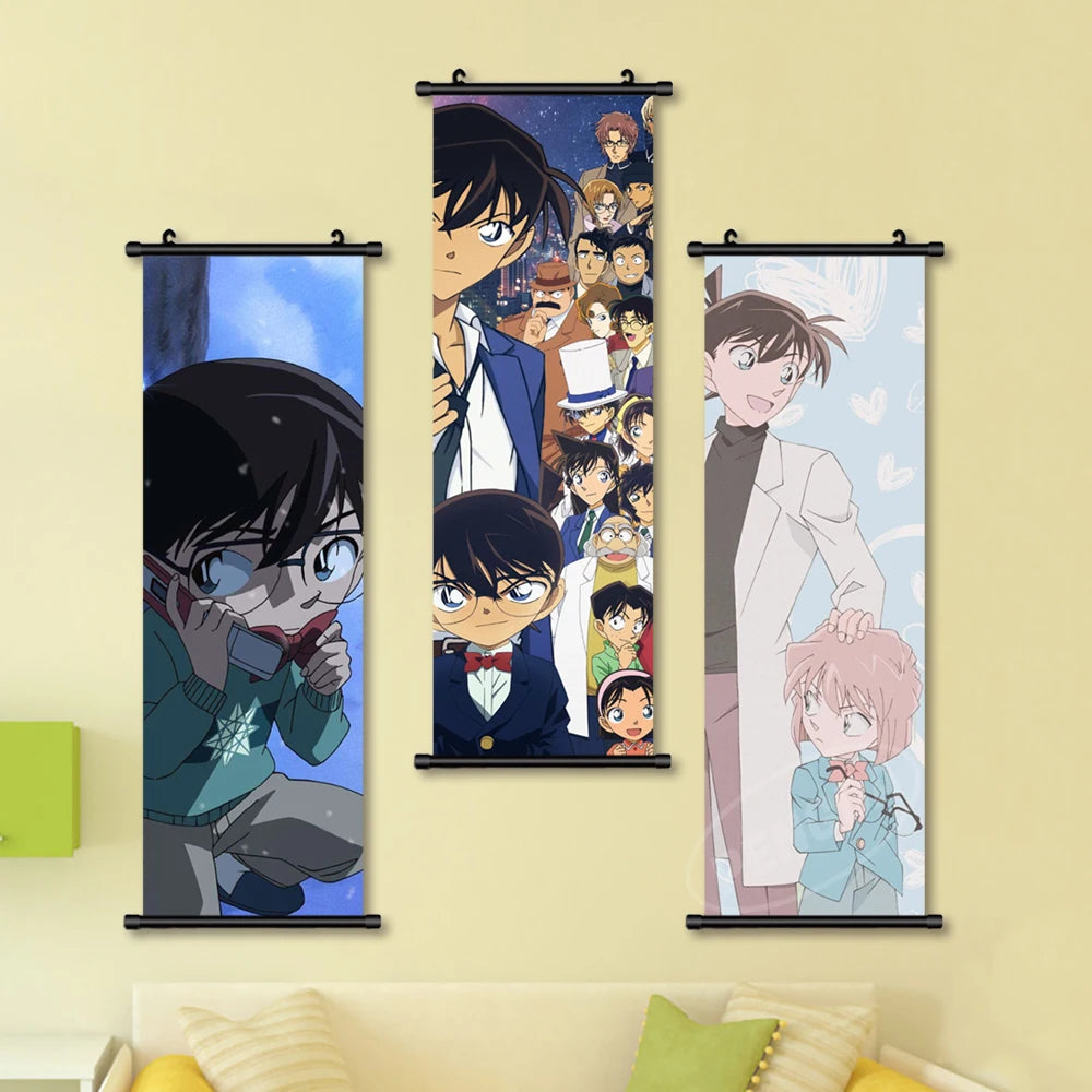 Stampa anime poster opere d'arte da parete detective conan immagini dipinto di haibara ai tela di plastica janpanese scrolls sospeso arredamento per la casa