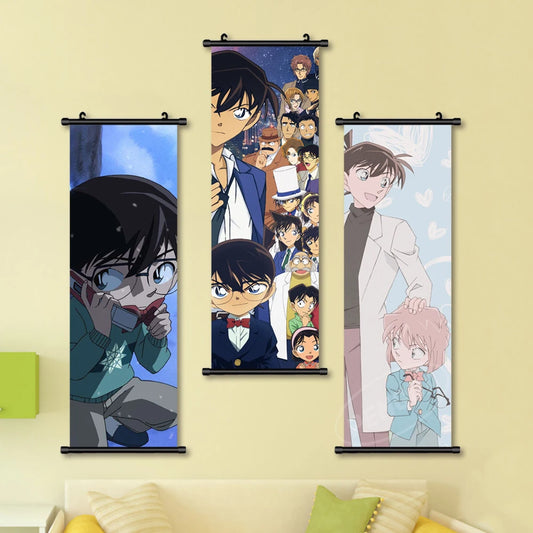 Print Anime Poster Wall Artwork Detective Conan Pictures Painting Haibara Ai Canvas Plastic Janpanese Hanging Scrolls Home Decor