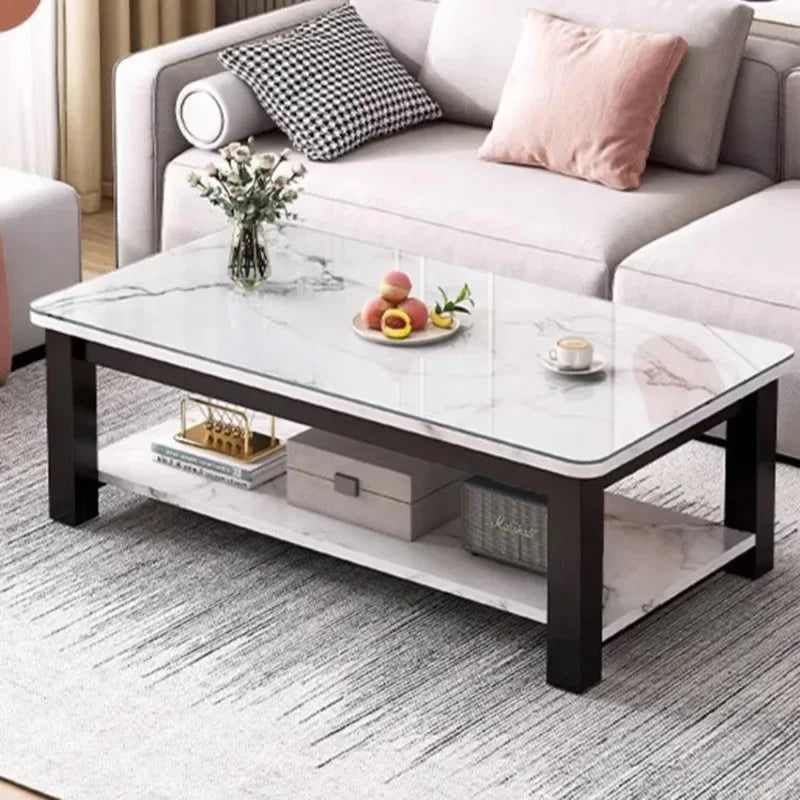 Low Square Black Coffee Table Luxury Modern Design Marble Mobile Coffee Table Nordic Apartamento Mesa Auxiliar Home Furniture