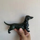 resina dachshund estatueta sem fadelless colecionável artesanato longa escultura de cães de cães jardim de jardim de decoração de jardim estatuetas