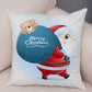 Merry Christmas Cartoon Santa Claus Penguin Deer Print Cushion Cover Home Living Room Sofa Decoration Pillow  45x45cm