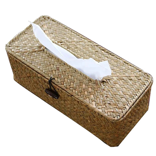 New Rattan Tissue Box Home Decoration Handmade Desktop Tissue Rattan Tissue Box For Barthroom,home,hotel And Office