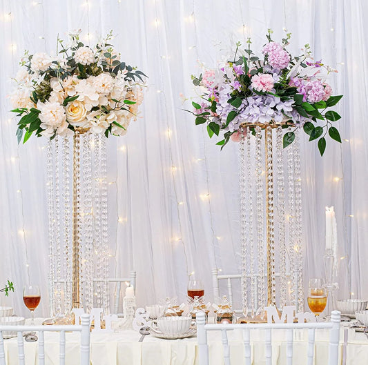 Crystal Wedding Road Lead Acrylic Centerpiece for Event Party Decoration, Aisle Pillars, Walkway Stand, 6Pcs, 110cm