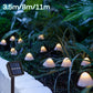 11M Mushroom String Lights Solar Fairy Lawn Lamp Outdoor Landscape Camping Garden Party Terrace Decoration Lights