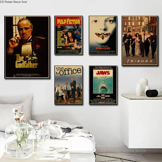 Carteles de películas clásicas calientes The Office Friends TV Kraft Paper Impresiones Padrino Vintage Home Room Decoración Pintura de pared de arte estético