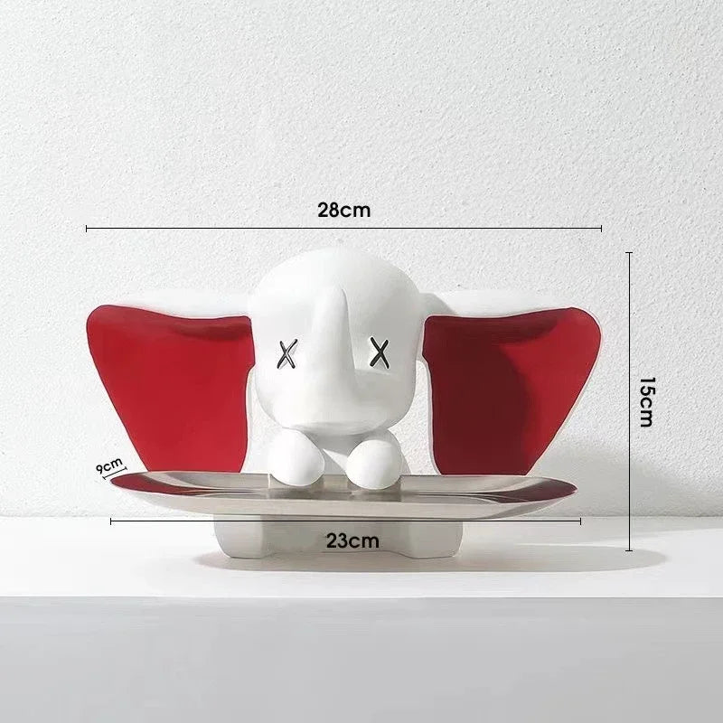Kreatives Dumbo -Tablett, Kunststatue für Heimdekoration, Eingangsschloss Aufbewahrungszimmer Dekoration Tablett Cartoon Home Möbel