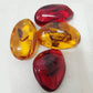 5pcs Amber Fossil with Insects Samples Stones Crystal Specimens Home Decorations Collection Oval Pendant (Random Pattern)