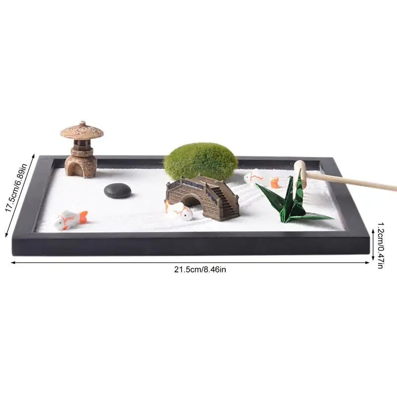 Janes Zen Garden Sandbox Office Decor Home Crafts Simulação