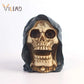 Vilead Gothic Resin Black Robe Skull estátua dokuroizo The Grim Reaper Skull Props Modelo