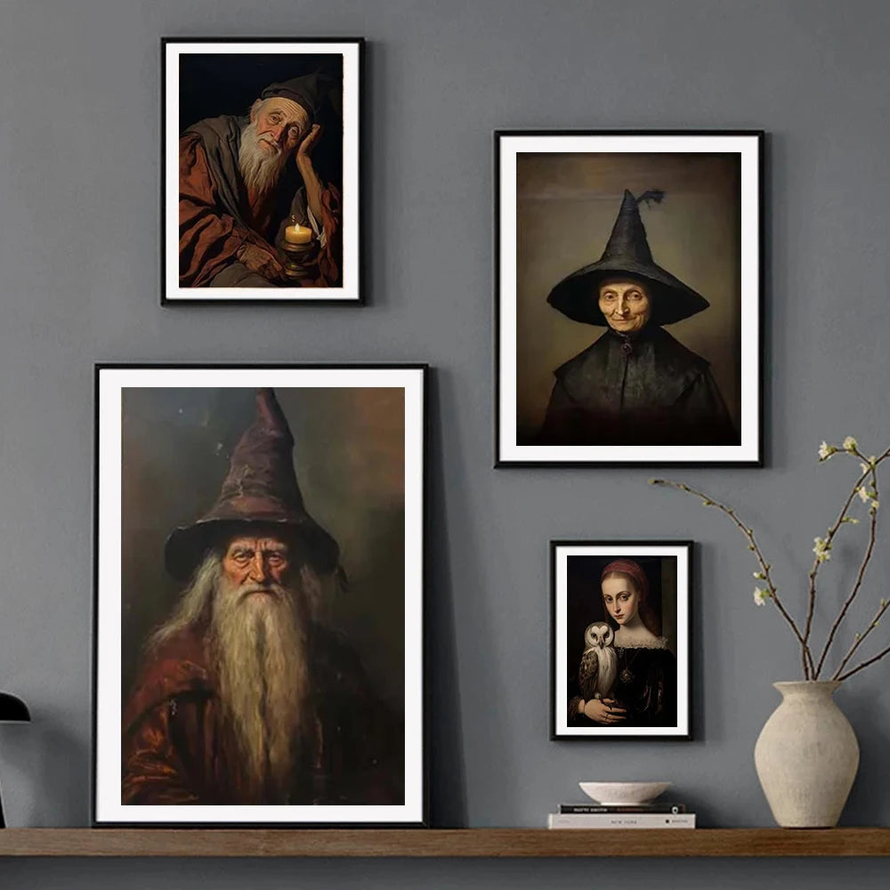 Dark Academia Art the Witch Wizard Poster Impresiones para la sala de estar Decoración del hogar Magia Gótica Mundo Pintura Arte de pared