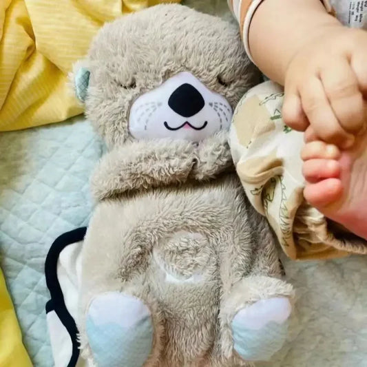 Breathing Bear Baby Luimante Otter Plush Boll Toy Kids Lascing Music Baby Sleeping Companion Sound e Light Bollo Toy Regalo giocattolo