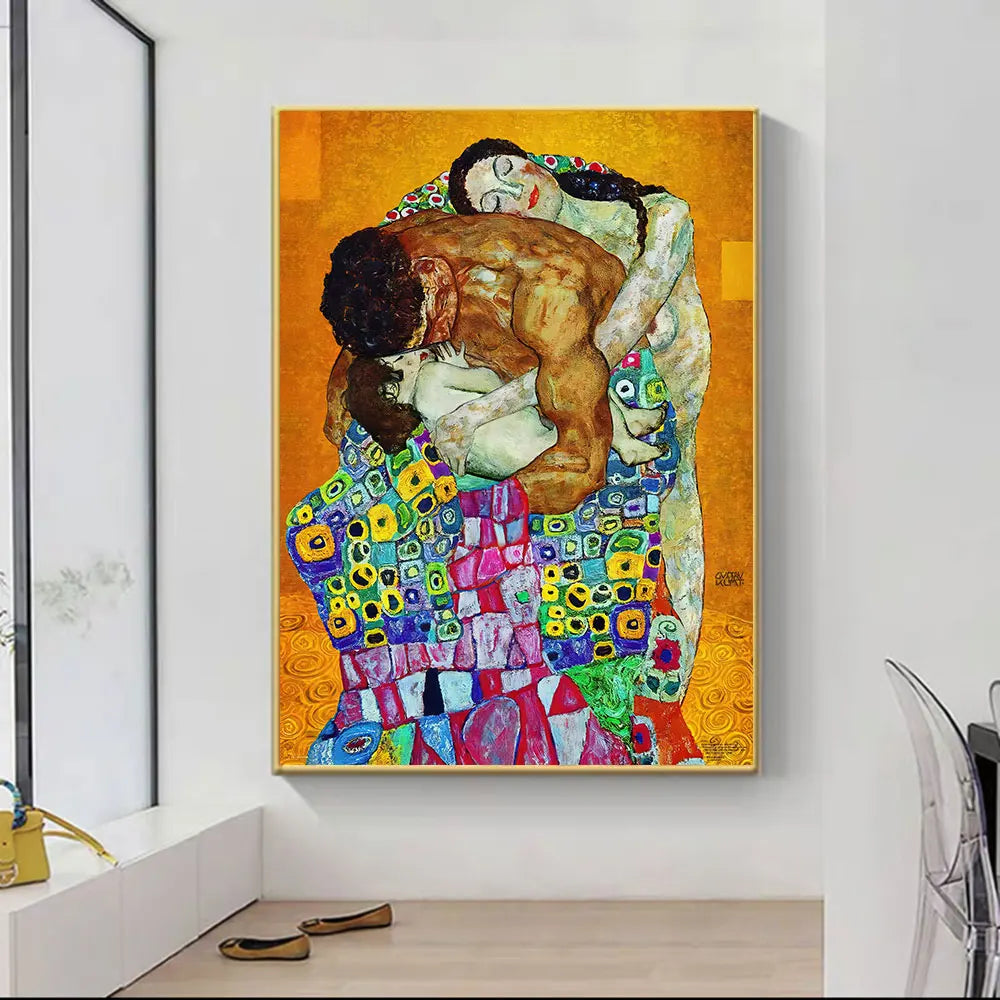 Célèbre Gustav Klimt la famille Paint Impression sur toile PEINTURE RÉSUMÉ RETRO WALL PATO