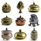 BUDDHIST USILS INCENSE BRUCKER BURNER LOUS INCENSO CENSER ARCAICO LEGA ACCAICO SANDALOGLIO DEGLI ALLEGNO DELL'UTOGLIE