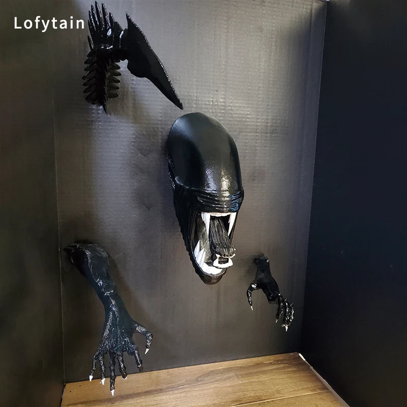 Lofytain Alien Xenomoph Wall Art Sculpture Statue Horreur Alien Predator Sci-Fi Monster Beasts Decoration Halloween Gifts Accessoires