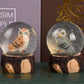 Owl Snow Globe 3D Owl Crystal Ball Owl Water Globe Wild Animal Figurine Glass Sphere Desktop Ornament