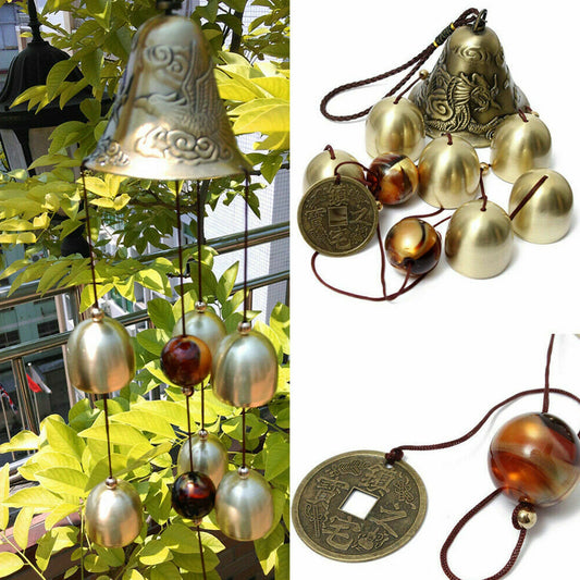 Metal Copper Wind Chime Pendellentür Dekoration Legierung Bell Feng Shui Anhänger Stadt Haus Lucky Money Shop Türklingel Metallspiel