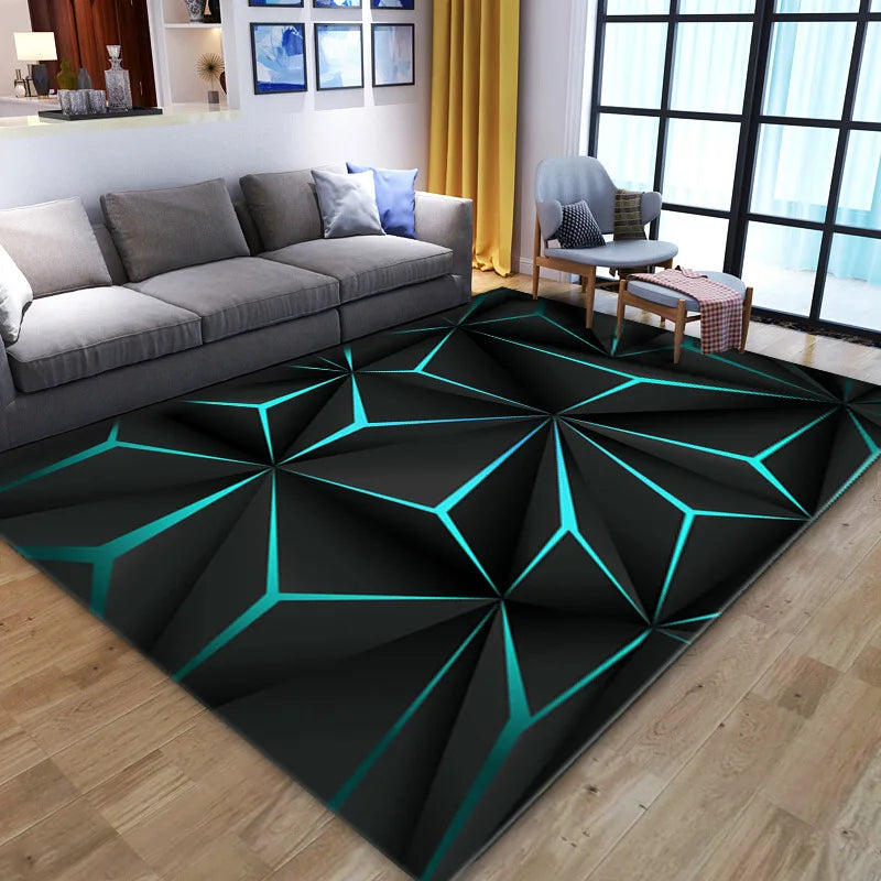 3D Optical Illusion Living Room Carpet Bedroom Living Room Anti-slip Floor Rug Soft Hallway Kitchen Floor Mats Home Decoration