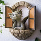 1pc Nouveau mignon petit dragon dinosaure méditation lecture livre sculpture sigle jardin décoration de maison décoration résine décoration extérieure