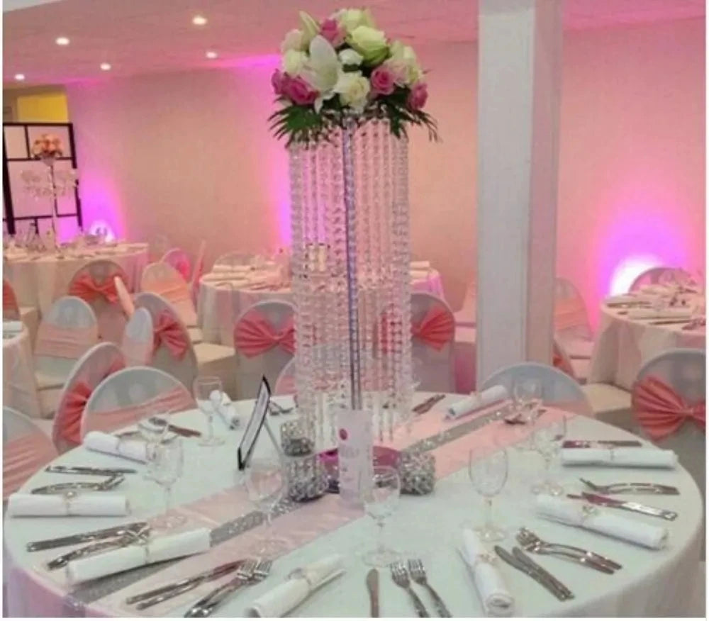 Crystal Wedding Road Lead Acrylic Centerpiece for Event Party Decoration, Aisle Pillars, Walkway Stand, 6Pcs, 110cm