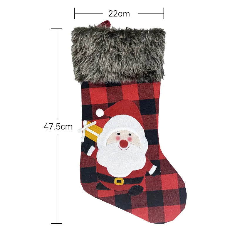 Christmas Stocking Gift Candy Bag Large Capacity Nonwoven Holder Xmas Decorations For Home Navidad 2024 New Year Oversize Sock