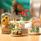 Reobrix Flower Rose Bouquet Building Kit DIY Botanical Collection Building Blocks Bricks  Home Decoration Gift flowers For Lego