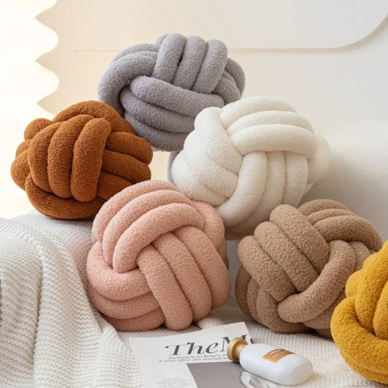 INS Knoten Ball gefülltes Kissen Nordic Style Berber Fleece Plüsch Kissen handgemachter dekorativer Knotkissen Schlafrücken Kissen