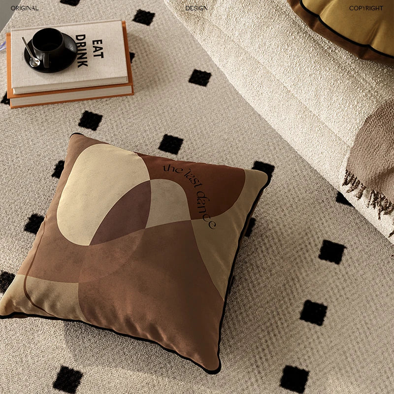 Nordic Cushion Cover Designer Pillowcase Soft Velvet Hand Feeling Light Luxury Home Decoration Bed Sofa Couch Coffee Square
