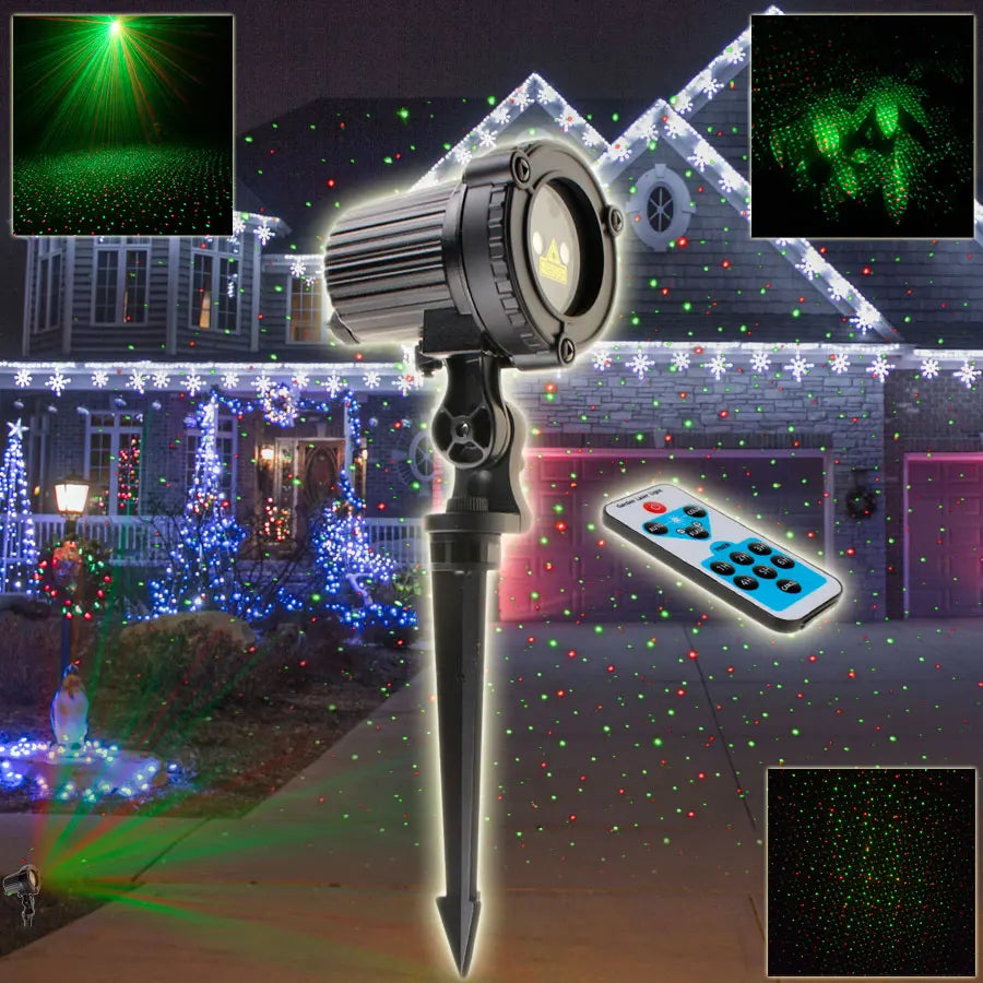 Outdoor WF RG/RGB Laser Static Stars Snowflake Projector Landscape Christmas Garden Light Party House Wall Tree DJ Effect Z16N6