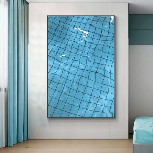 Modern Fashion Blue Pool Poster Print Canvas Painting Relaxing Wall Art Decompressed Pictures for Living Room Home Decor Cuadros