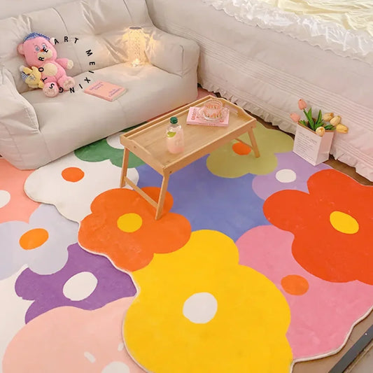 Wohnzimmer Teppich großer Gebiet Home Dekoration Blumen flauschige Plüsch Schlafzimmer Nachtteppiche weiche Nicht-Schlupf-Lounge Couchtisch Matte 카펫