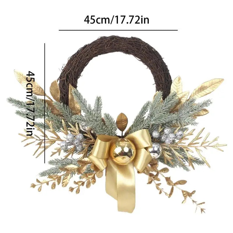 Christmas Front Door Wreath Garlands Christmas Party Favors Front Door Decor Silver-Gold Berries Pine Needles Pine Cones