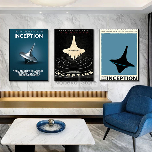 Classic Science Fiction Director de cine Nolan's Works Inception Poster Impresiones Pintura de la pared de la pared Fotos de la sala del hogar Decoración