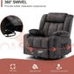 Recliner Chair Massage Rocker with Heated 360 Degree Swivel Lazy Boy Recliner Single Sofa Seat with Cup Holders for Living Room