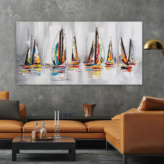 One Piece Abstract Boat Ship Posters Pintura de velero Pintura impresa Imagen de pared para sala de estar Decoración moderna del hogar sin marco