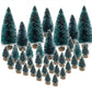 24/43pcs Mini Christmas Trees Bottle Brush Trees Plastic Winter Snow Ornaments Tabletop Crafting DIY Decoration Christmas Gift