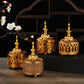 Queimador de incenso de metal Hollow Golden Tower Oil Burner Vintage Censer Holder Home Fragrance Products