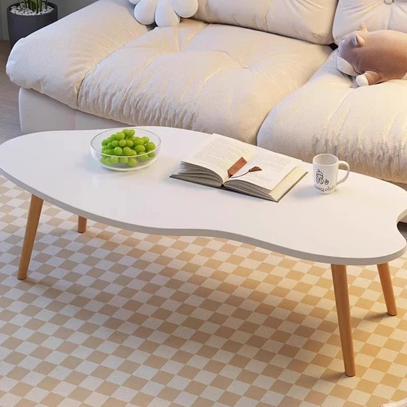 Wooden Mobile Floor Coffee Table Round Center Couch Table Hallway White Low Articulos Para El Hogar Furniture Living Room