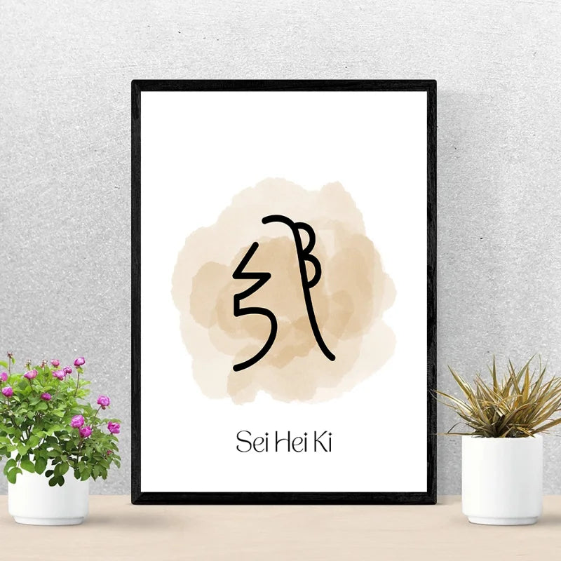 Nordic Reiki Symbols Poster Inspirational Spiritual Meditation Canvas Painting Modern Wall Picture for Living Room Home Decor